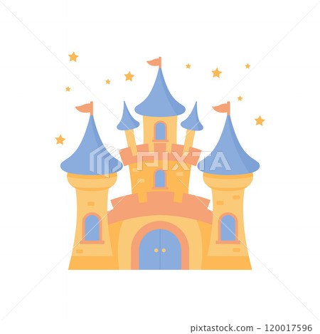 Castle Palace Kingdom Royal Fort Historic Heritage Building Architecture with Flag Castle Palace Kingdom Royal Fort Historic Heritage Building Architecture with Flag 120017596