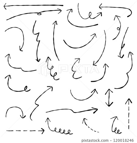 Hand-drawn arrow set, variation set 120018246