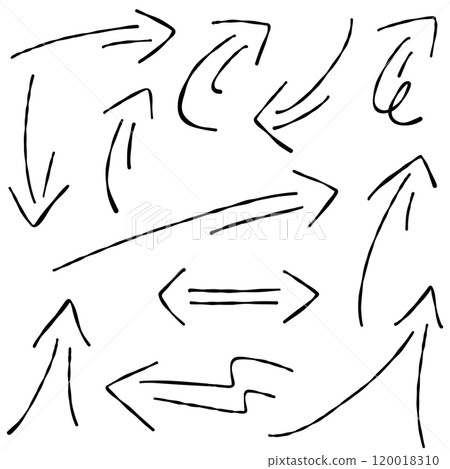 Hand-drawn arrow set, variation set 120018310