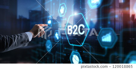 B2C business to consumer concept 2024 on virtual screen B2C business to consumer concept 2024 on virtual screen 120018865