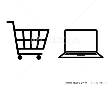 購物車筆記型電腦圖標 購物車筆記型電腦圖標 120019306