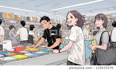 Shopping at the bookstore 120019376