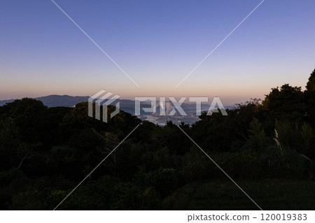 Early morning view of Satsumasendai City, Kagoshima Prefecture, from Terayama Recreation Area 120019383