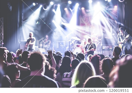 Crowd of people at a concert of a music band Crowd of people at a concert of a music band 120019551