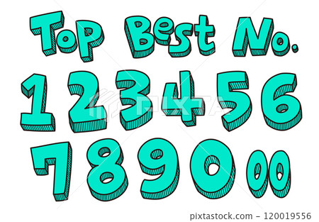 Set of ranking icon illustrations (Best, Top, No.) (hand-drawn, 3D) 120019556