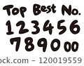 Set of ranking icon illustrations (Best, Top, No.) (hand-drawn, monochrome) 120019559