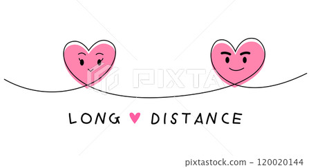 Love long distance cartoon sign and symbol for couple 120020144