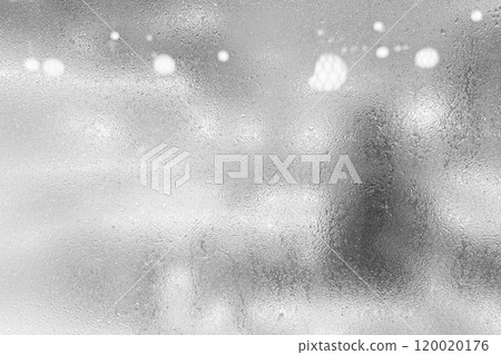 Water Drops on the White Glass Wall. 120020176