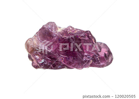 Natural purple-violet Spinel on white background 120020505