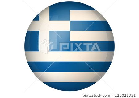 Flag of Greece. Greek national symbol in official colors. Template icon. Abstract vector background. Round glass light ball, 3D big bubble, sphere Flag of Greece. Greek national symbol in official colors. Template icon. Abstract vector background. Round glass light ball, 3D big bubble, sphere 120021331