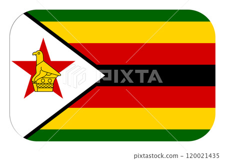 Flag of Zimbabwe. National symbol in official colors. Template icon. Abstract vector background Flag of Zimbabwe. National symbol in official colors. Template icon. Abstract vector background 120021435