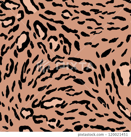 Abstract modern leopard seamless pattern. Animals trendy background. Color decorative vector stock illustration for print, card, postcard, fabric, textile. Modern ornament of stylized skin 120021451