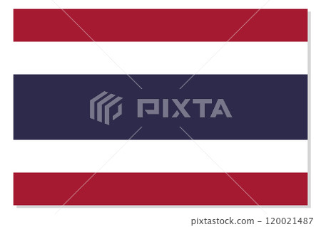 Flag of Thailand. Thai national symbol in official colors. Template icon. Abstract vector background 120021487