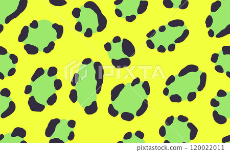 Abstract modern leopard seamless pattern. Animals trendy background. Color decorative vector stock illustration for print, card, postcard, fabric, textile. Modern ornament of stylized skin 120022011
