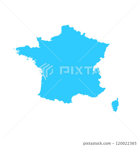 Map of France, sign silhouette. World Map Globe. Vector Illustration isolated on white background. Europe continent 120022365