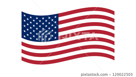 Flag of USA, The United States of America. American national symbol in official colors. Template icon. Abstract vector background 120022503