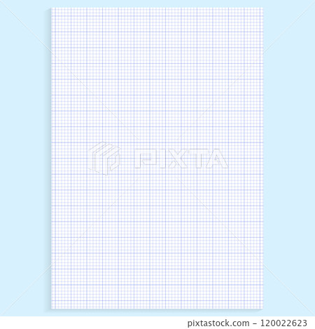 Grid paper. Realistic blank lined paper sheet in A4 format. Squared background with color graph. Geometric pattern for school, wallpaper, textures, notebook. Lined blank on transparent background Grid paper. Realistic blank lined paper sheet in A4 format. Squared background with color graph. Geometric pattern for school, wallpaper, textures, notebook. Lined blank on transparent background 120022623