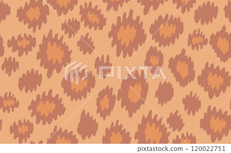 Abstract modern leopard seamless pattern. Animals trendy background. Color decorative vector stock illustration for print, card, postcard, fabric, textile. Modern ornament of stylized skin 120022751
