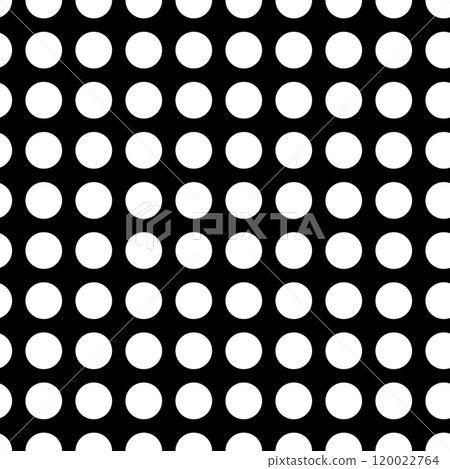 Abstract fashion monochrome polka dots background. Black and white seamless pattern with textured circles. Template design for invitation, poster, card, flyer, banner, textile, fabric. Halftone card 120022764