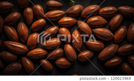 Dried Kola Nuts background. Food backdrop. Generative AI 120023969