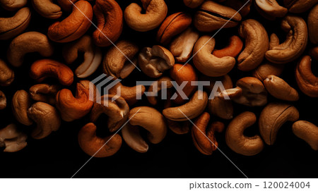 Cashew nuts background. Healthy snack concept. Organic cashew. Generative AI Cashew nuts background. Healthy snack concept. Organic cashew. Generative AI 120024004