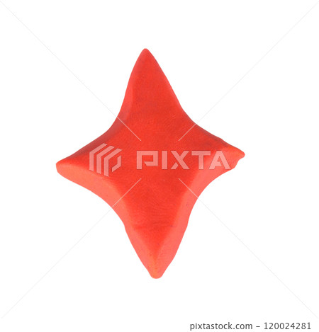 plasticine diamond card isolated on white background plasticine diamond card isolated on white background 120024281
