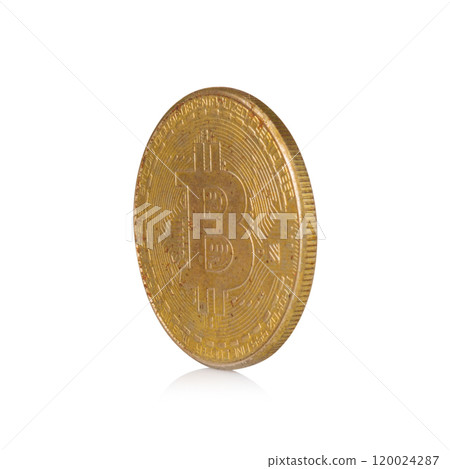 coin bitcoin isolated on white background old dirty coin bitcoin isolated on white background old dirty 120024287