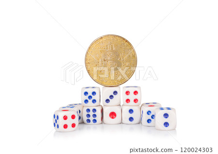 coin bitcoin isolated on white background old dirty 120024303