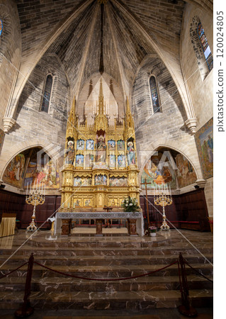 Sant Jaume cathedral in Alcudia, Roman Catholic church, Alcudia. Balearic Islands Spain. 120024805