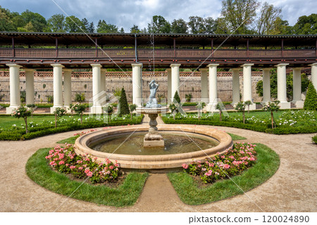 Historical Lysice Castle, iconic landmark in Lysice town, South Moravia, Czech Republic. 120024890