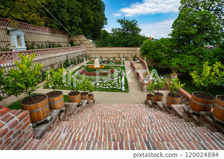 Historical Lysice Castle, iconic landmark in Lysice town, South Moravia, Czech Republic. 120024894