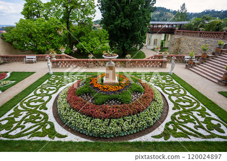 Historical Lysice Castle, iconic landmark in Lysice town, South Moravia, Czech Republic. 120024897