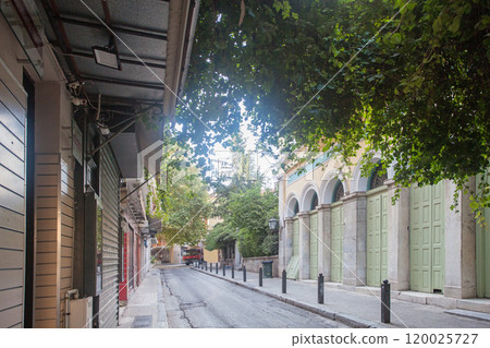 Athens, Greece, beautiful street in the old town 120025727