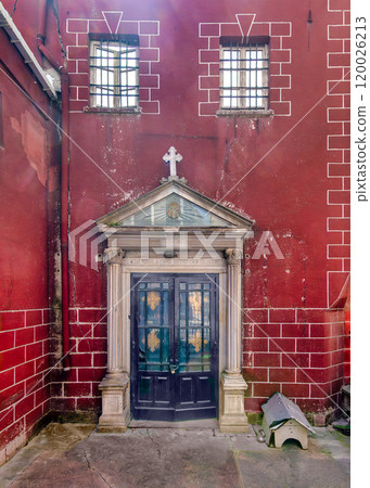 Aya Nikola Trk Ortodoks Kilisesi Entrance in Karakoy, Istanbul, Showcasing Stunning Architecture Aya Nikola Trk Ortodoks Kilisesi Entrance in Karakoy, Istanbul, Showcasing Stunning Architecture 120026213