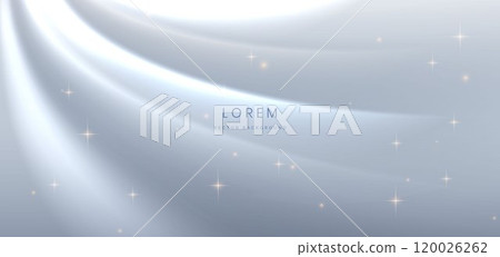 Modern white curved ray on grey background. with lighting effect sparkle. 120026262
