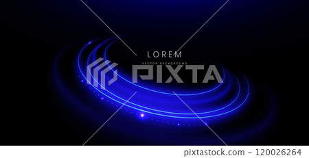 Abstract background luminous swirl neon blue with lighting effect. Abstract background luminous swirl neon blue with lighting effect. 120026264