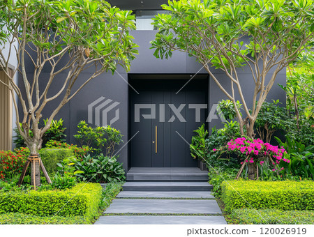 現代房屋和種植的形象 現代房屋和種植的形象 120026919