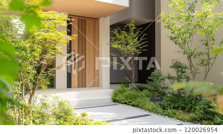 現代房屋和種植的形象 現代房屋和種植的形象 120026954