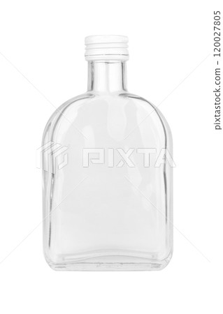Empty glass bottle isolated on white background Empty glass bottle isolated on white background 120027805