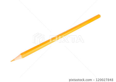 Colored pencil yellow one isolated on white background 120027848