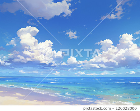 Beautiful blue sea and sky AI images Beautiful blue sea and sky AI images 120028000
