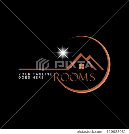 Logo design graphic concept creative premium vector stock image graphic crescent moon home roof house village night stars Related to property mortgage Logo design graphic concept creative premium vector stock image graphic crescent moon home roof house village night stars Related to property mortgage 120028081