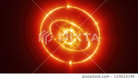 Vibrant glowing sphere of energy in shades of orange radiating light celestial phenomena for futuristic sci-fi or abstract concepts backdrop Vibrant glowing sphere of energy in shades of orange radiating light celestial phenomena for futuristic sci-fi or abstract concepts backdrop 120028146