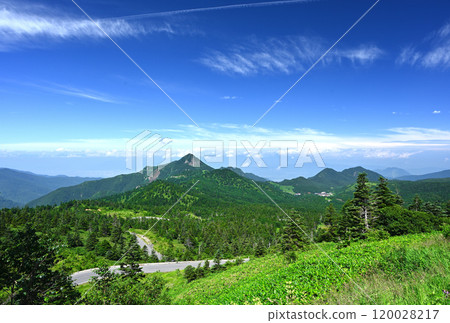The refreshing scenery of the Shiga Kogen Kusatsu Road stretches out in all directions The refreshing scenery of the Shiga Kogen Kusatsu Road stretches out in all directions 120028217