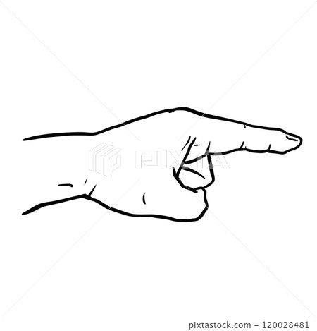 Pointing hand (point finger) linear style Pointing hand (point finger) linear style 120028481