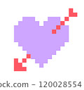 Arrow pierced pixel heart vector 120028554