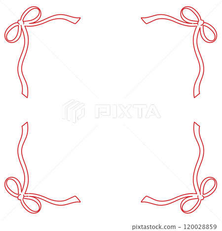 Red bow or ribbon frame outline for Christmas, New Year decoration, background, backdrop, wallpaper, ad template, wedding card, polaroid frame, breast cancer, campaign banner, social media post, print Red bow or ribbon frame outline for Christmas, New Year decoration, background, backdrop, wallpaper, ad template, wedding card, polaroid frame, breast cancer, campaign banner, social media post, print 120028859