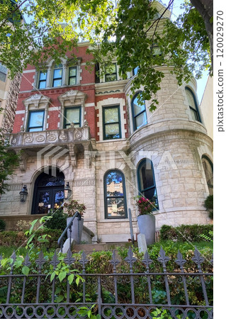 Brownstone entrance, facade of the building, staircase leading to the door, Manhattan, NYC, NY, USA Brownstone entrance, facade of the building, staircase leading to the door, Manhattan, NYC, NY, USA 120029270