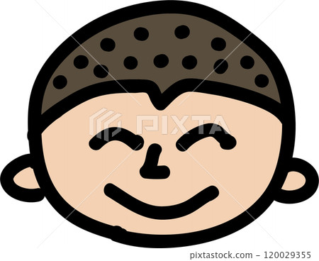 Smiling shaved boy illustration 120029355