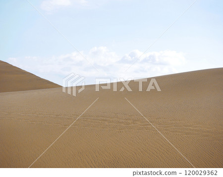 Sand textured pattern with copy space close up in Maspalomas, Gran Canaria. Abstract background wallpaper. Sand waves in a desert dune against the sky Sand textured pattern with copy space close up in Maspalomas, Gran Canaria. Abstract background wallpaper. Sand waves in a desert dune against the sky 120029362